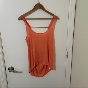 Coral Sleeveless Asymmetrical Hi-Low Women's Top | Size Small